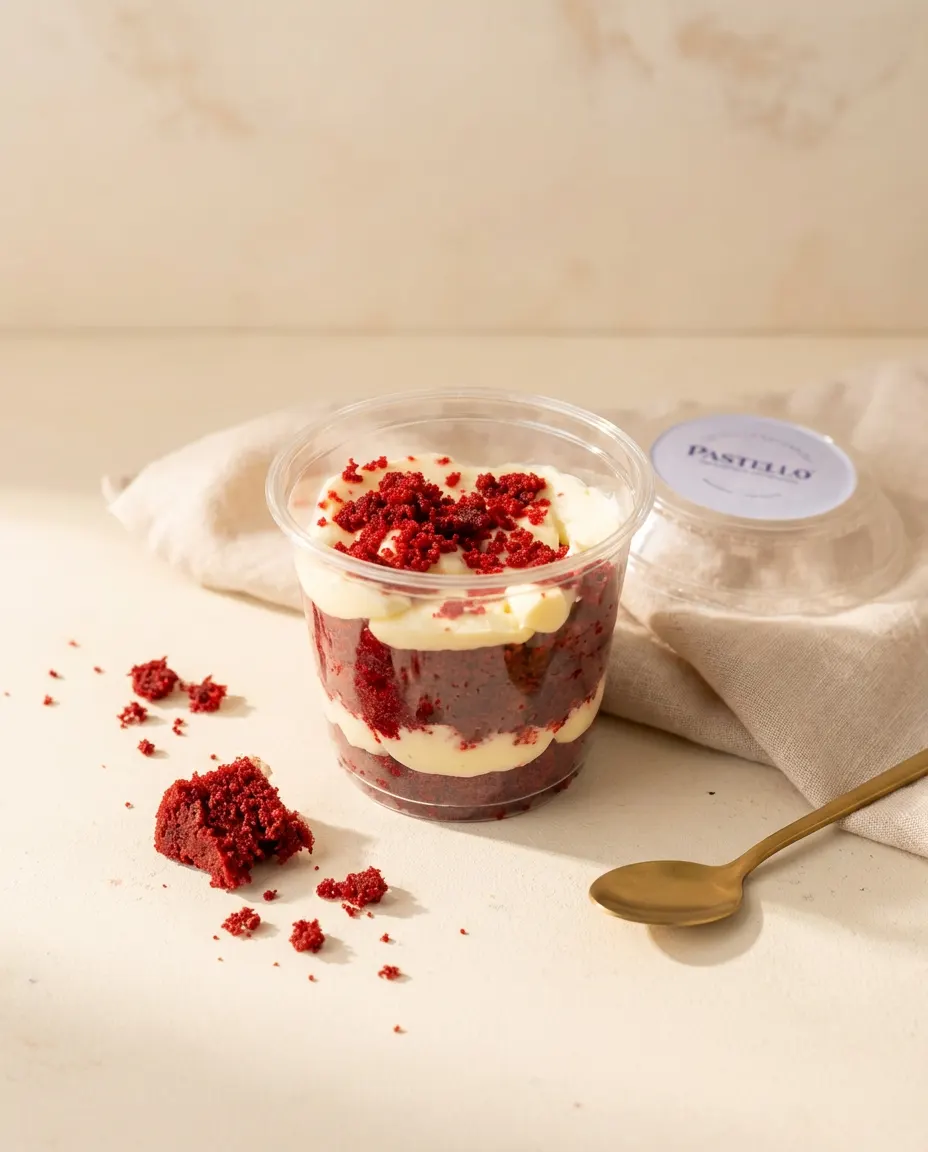 Postre en vaso red velvet